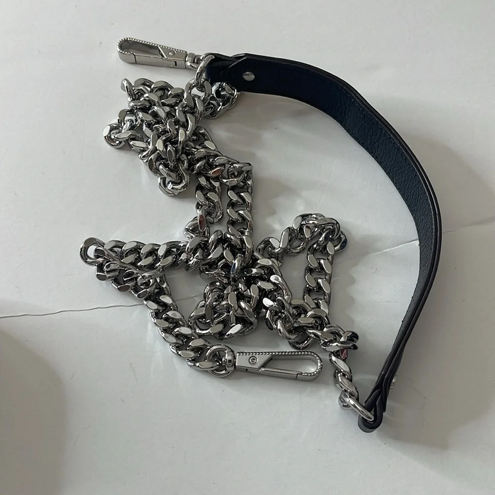 Aimee Kestenberg Delancey Wallet on a Chain Black Floral Leather Silver